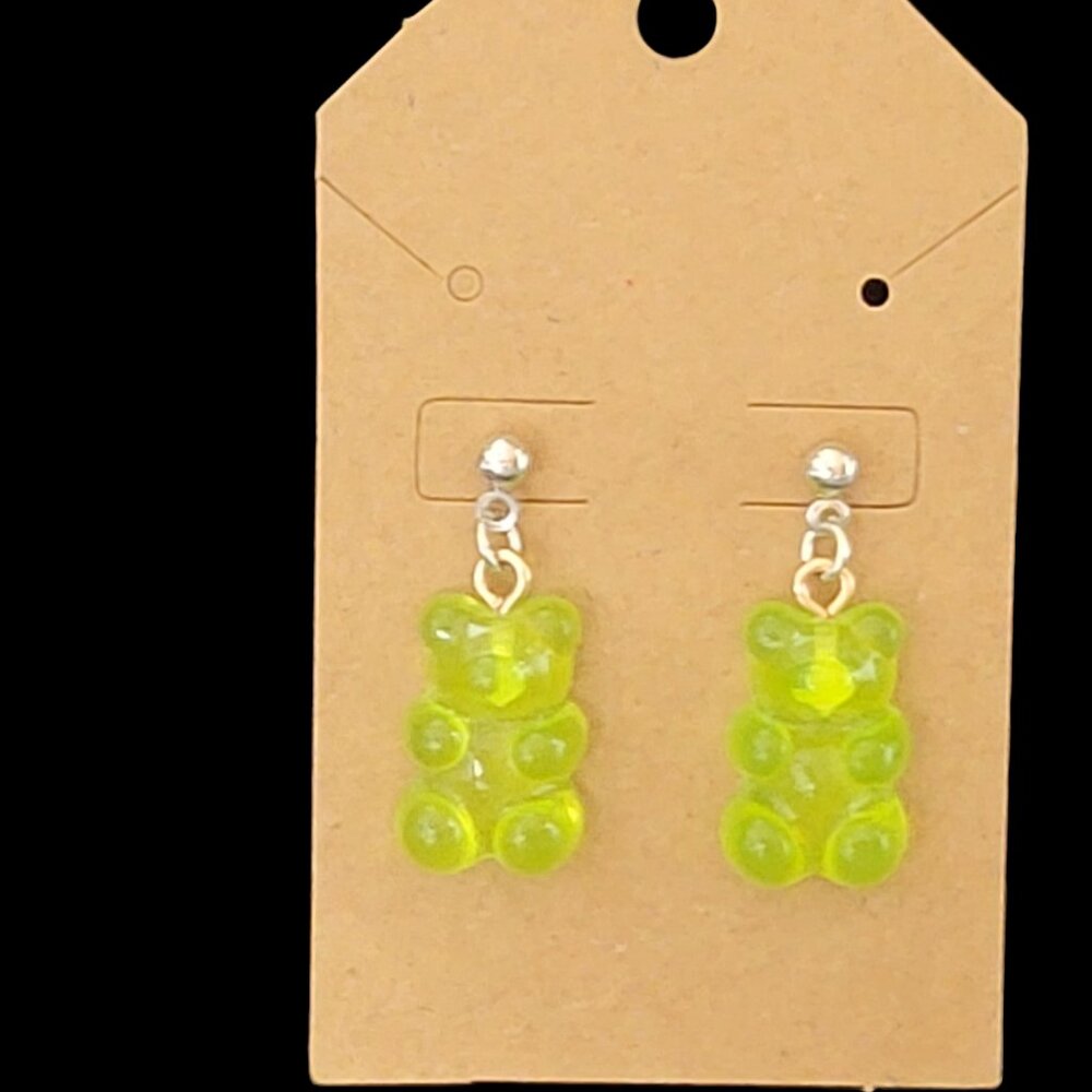 Green Gummy Bear Earrings